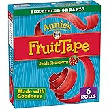 Annie's Organic Fruit Tape, Swirly Strawberry, Non-GMO and Organic Fruit Snacks, 6 Rolls, 4.5 oz (Pack of 8)