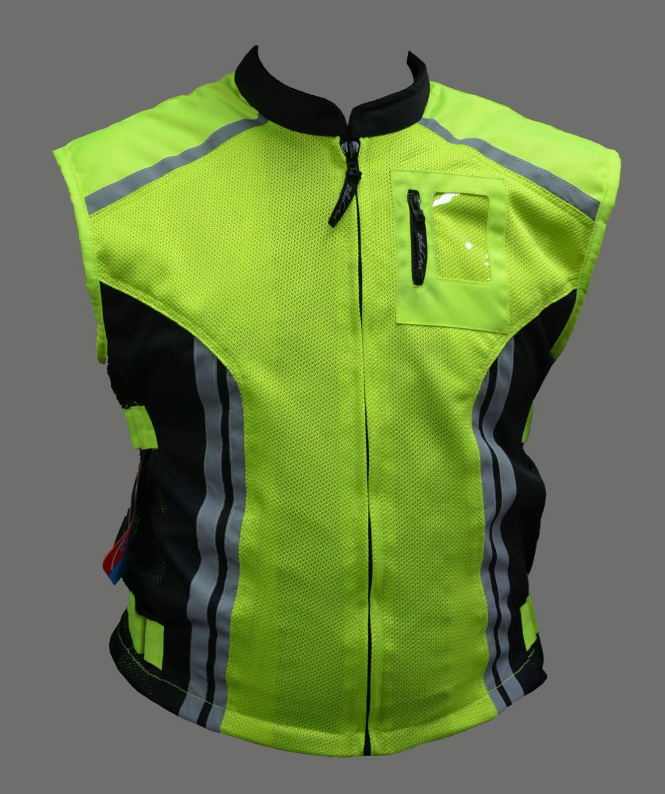 BLACK ASH MOTORCYCLE MILITARY REFLECTIVE SAFETY VEST MESH LARGE