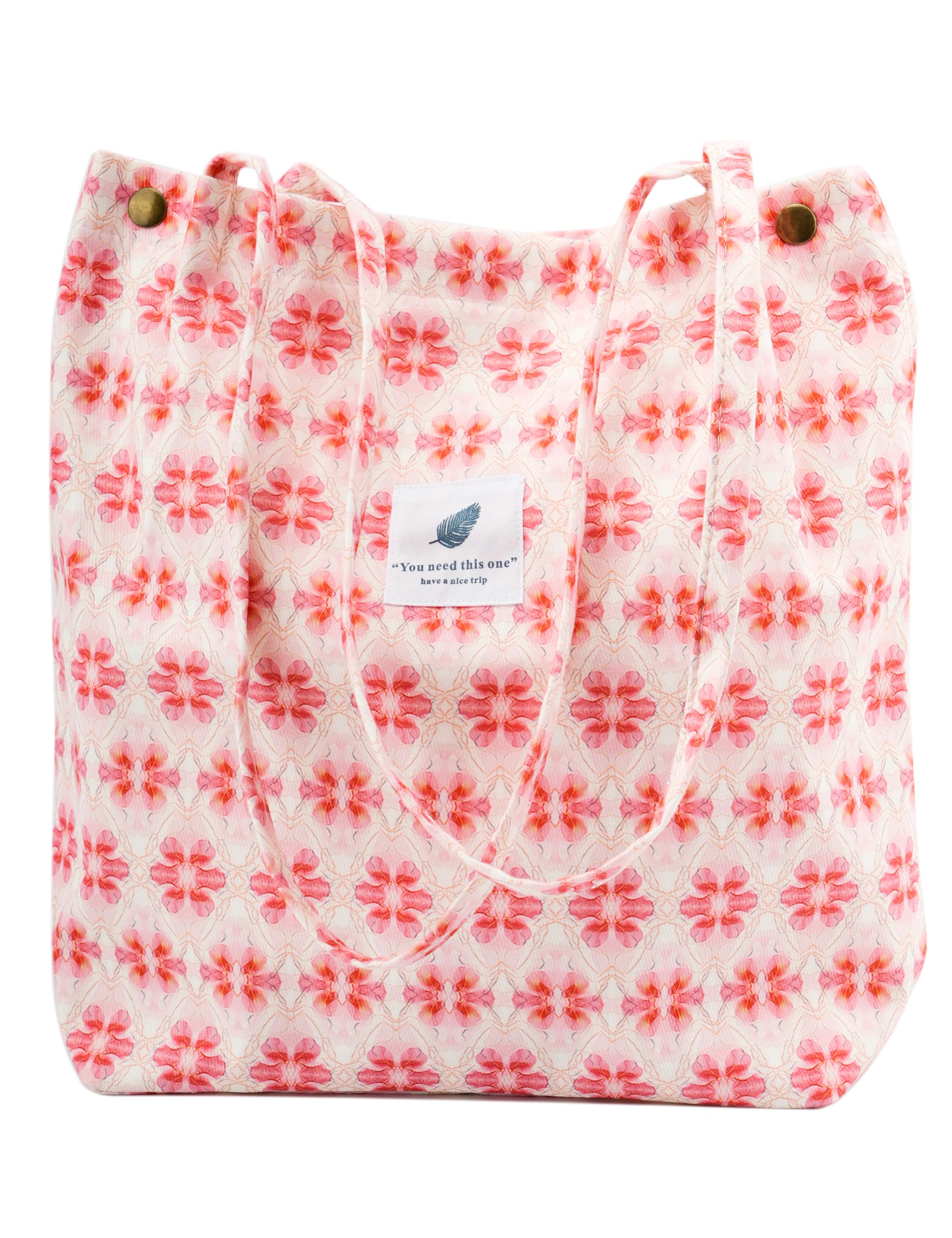 TOPASION Cute Corduroy Tote Bag Canvas Shoulder