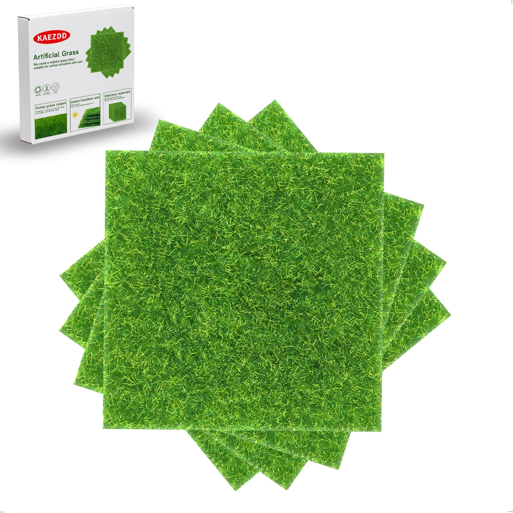 Photo 1 of KAEZDD 4 Packs 6 X 6 Inch Fake Grass Decor for Crafts, Artificial Grass for Dollhouse Miniature Ornament Projects, Model Turf Grass for DIY Fairy Garden Accessories and Decor Kit