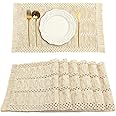 Boho macramé placemats set van 4, vierkant, 30 cm x 49