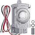 SURAIELEC 20 AMP 24 Hour Mechanical Timer Switch for Outdoor Electrical ...