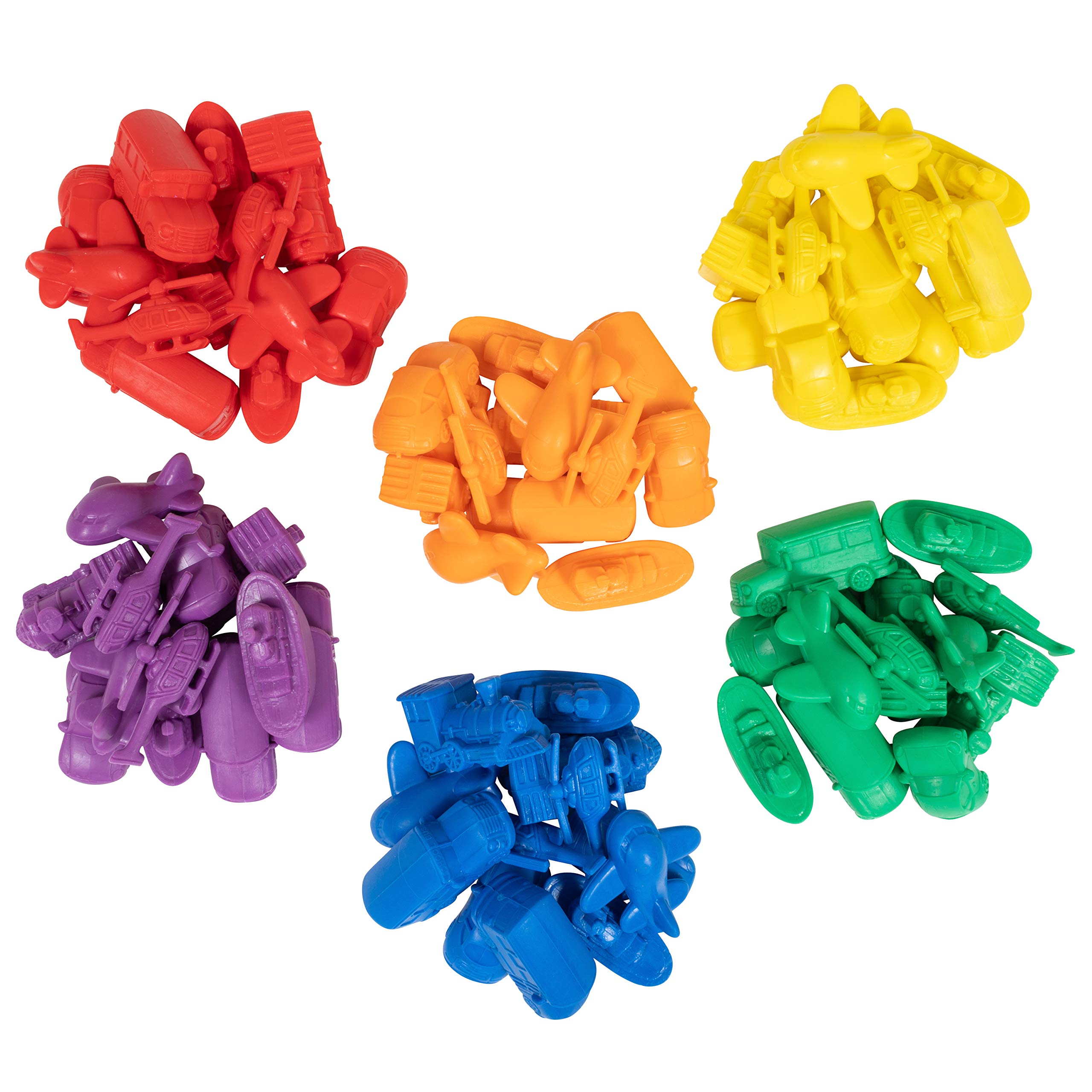 edxeducation Transport Counters - Set of 72 - Learn Counting, Colors, Sorting and Sequencing - Hands-on Math Manipulative for Kids