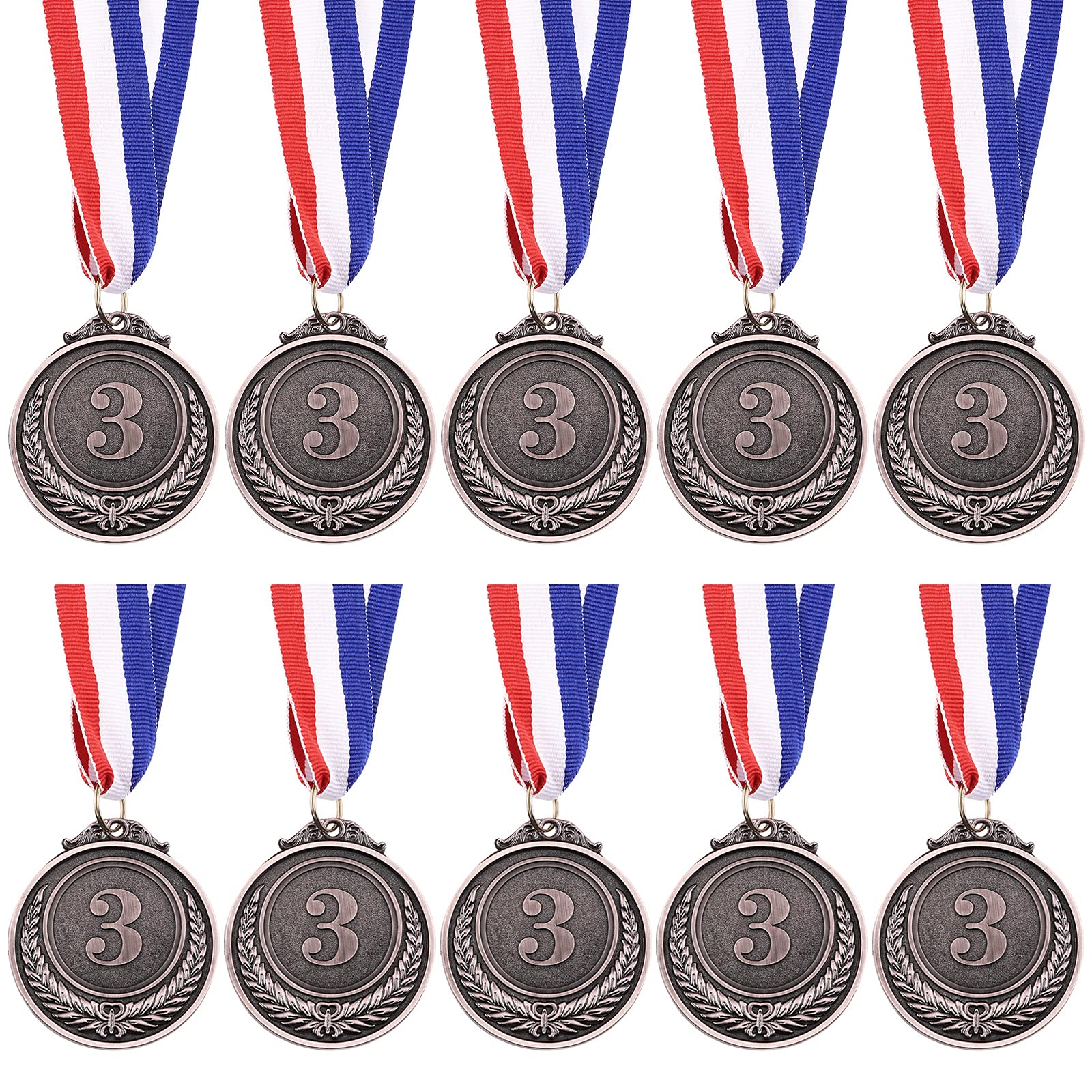 Cimeton 10Pcs Golden Silver Bronze Award Medals Olympic Style for Competitions, Sports, Spelling Bees, Party Favors…