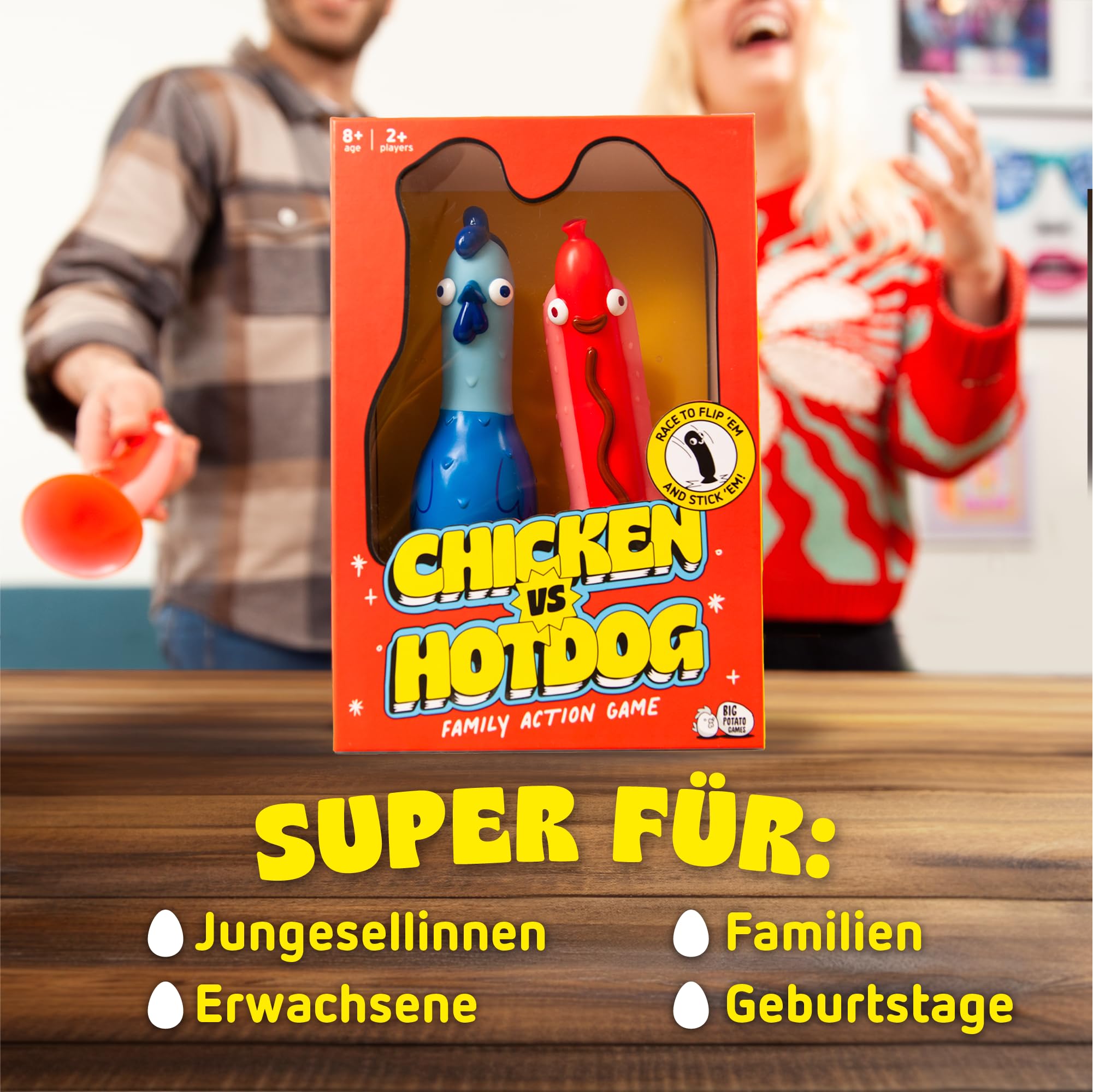 Big Potato Chicken vs Hotdog – Das ultimative Chaotische Partyspiel | Flipping-Fun Partyspiel für Familien & Spieleabende | Bonusinhalt inklusive! 7