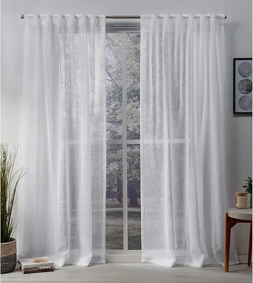 Amazon Com Exclusive Home Curtains Belgian Textured Linen Look