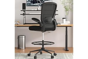Mimoglad Drafting Chair, Tall Office Chair with Adjustable Lumbar Support, Ergonomic Standing Desk Chair, Mesh Computer Chair for Drawing Work
