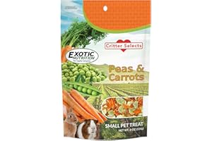 Exotic Nutrition Peas & Carrots 8 oz. - Healthy Natural Mixed Dried Vegetable Treat - for Rabbits, Guinea Pigs, Hamsters, Chinchillas and Small Pets
