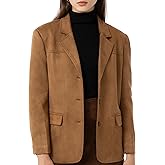Ababalaya Women's Faux Suede Blazer Thick Jacket Fall Fashion Casual Coat