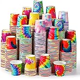 Tiamon 500 Pack 2 oz Paper Cups, Mini Mouthwash Disposable Bathroom Small Paper Drinking Espresso Cups for Home Office Travel Picnic Party Supplies(Tie Dye)
