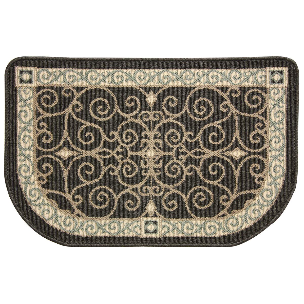 Pilgrim Hearth Area Rug, Polypropylene, Coffee/Tan/Golden Sand/Light Teal, 3' x 1'11" (U-Shape) — image 1