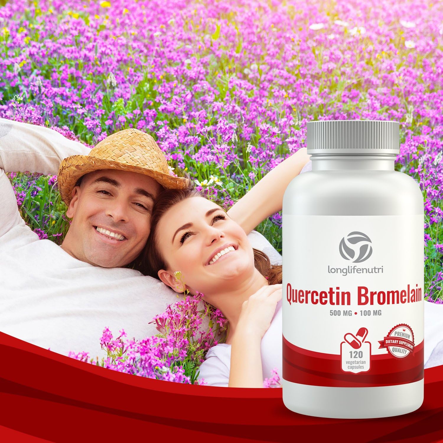 Quercetin 500mg with Bromelain 100mg 120 Vegetarian Capsules | Natural Anti Inflammatory Antioxidant Supplement | Allergy Relief Complex | Heart Health | Dihydrate Pure Powder Extract Cap 500 mg Plus: Health & Personal Care