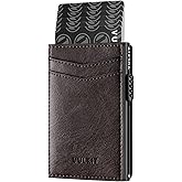 VULKIT Men's Slim Wallets Pop Up Card Holder RFID Blocking Metal Wallet Minimalist Design Holds Up to 11 Cards
