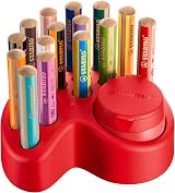STABILO Woody 3 in 1 Deskset 15 Pencils with 10 Colours and Sharpening Container