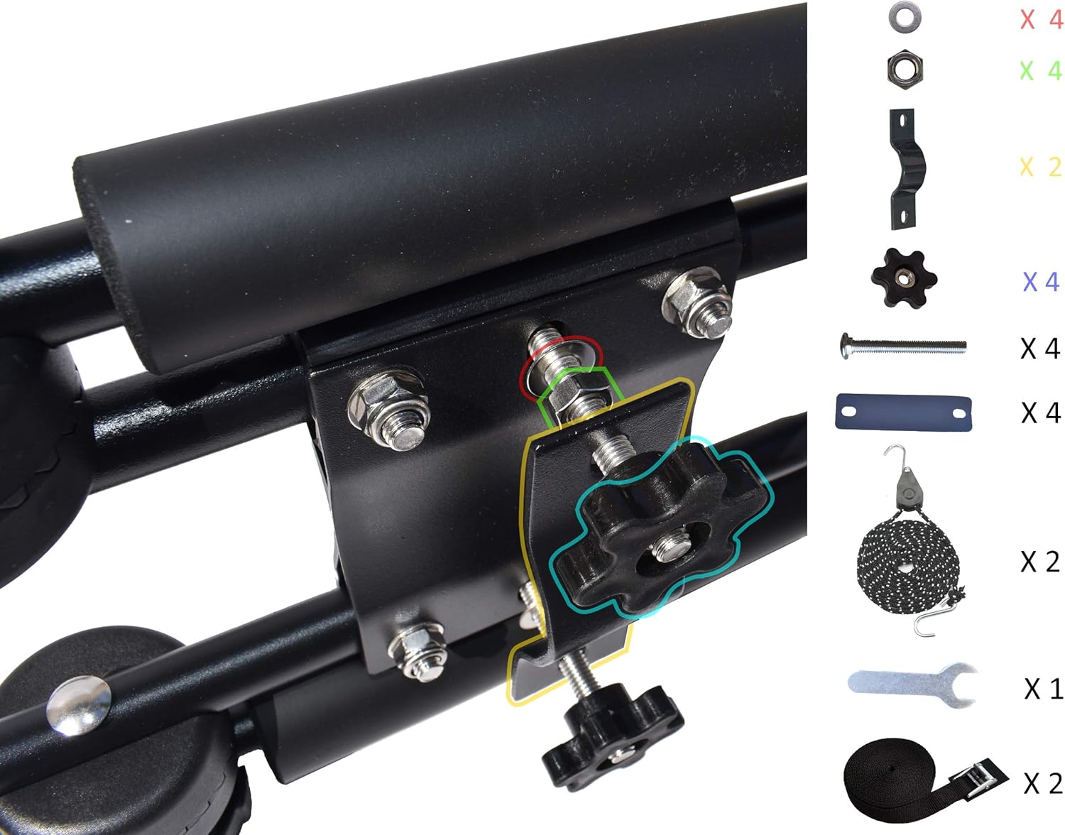 1 Pair DrSportsUSA One Pair Fold Down J Bar Kayak Rack Designed mounts