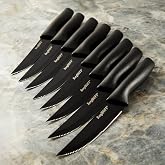 Berghoff LEO 8Pc Nonstick Steak Knife Set, 4.25" Serrated Blades, Black | Ergonomically Designed Handle, Sharp &amp; Well Balanced, Corrosion Resistant Stainless Steel, Easy to Clean Meat Knives
