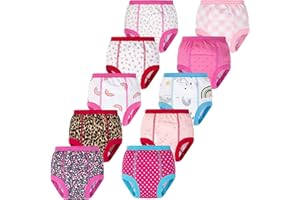 BIG ELEPHANT 10-Pack Baby Potty Training Underwear, Soft 100% Cotton Absorbent Training Pants for Boys & Girls, 4T