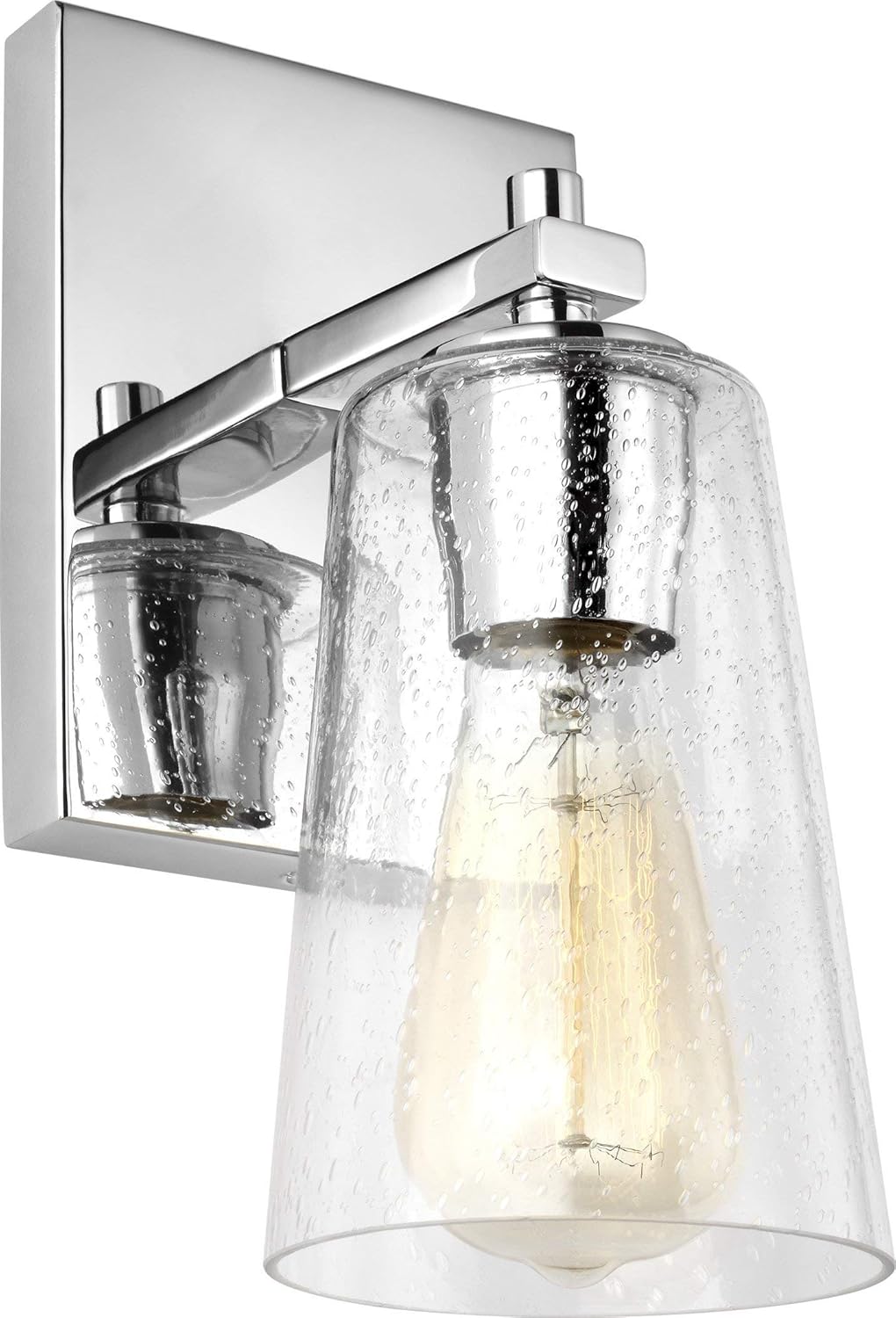 Feiss VS24301CH Mercer Glass Wall Sconce Lighting, Chrome, 1-Light (5"W x 9"H) 60watts