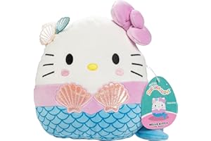 Squishmallows Original 8-Inch Hello Kitty Mermaid - Official Jazwares Plush - Collectible Soft & Squishy Sanrio Stuffed Animal Toy - Add to Your Squad - Gift for Kids, Girls & Boys