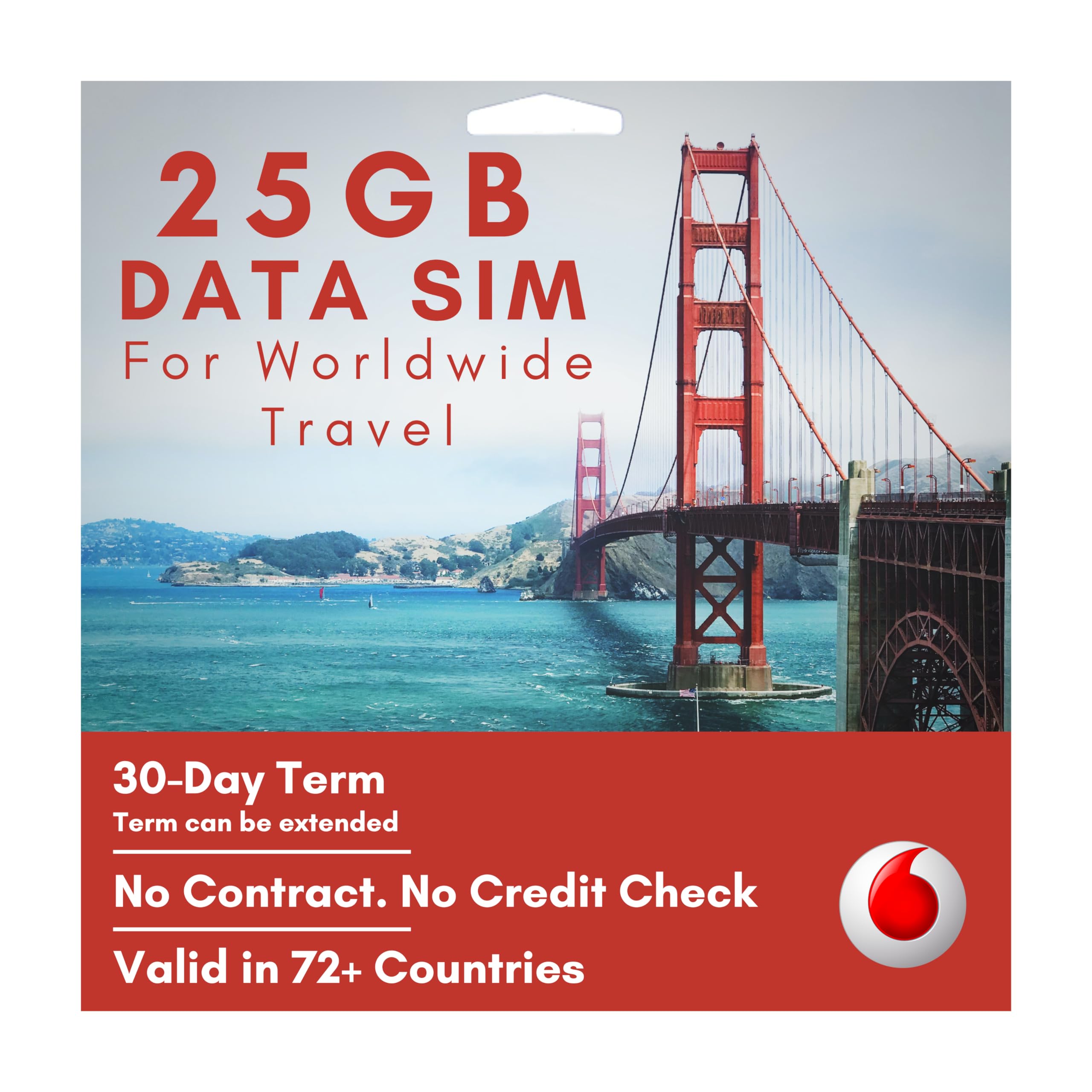 Vodafone 5G/4G International SIM card. Unlimited UK Data + Unlimited Calls back to the UK. 25GB roaming in 70+ Countries. Preloaded + Prepaid for 30 days, not a Pay as You Go SIM card.