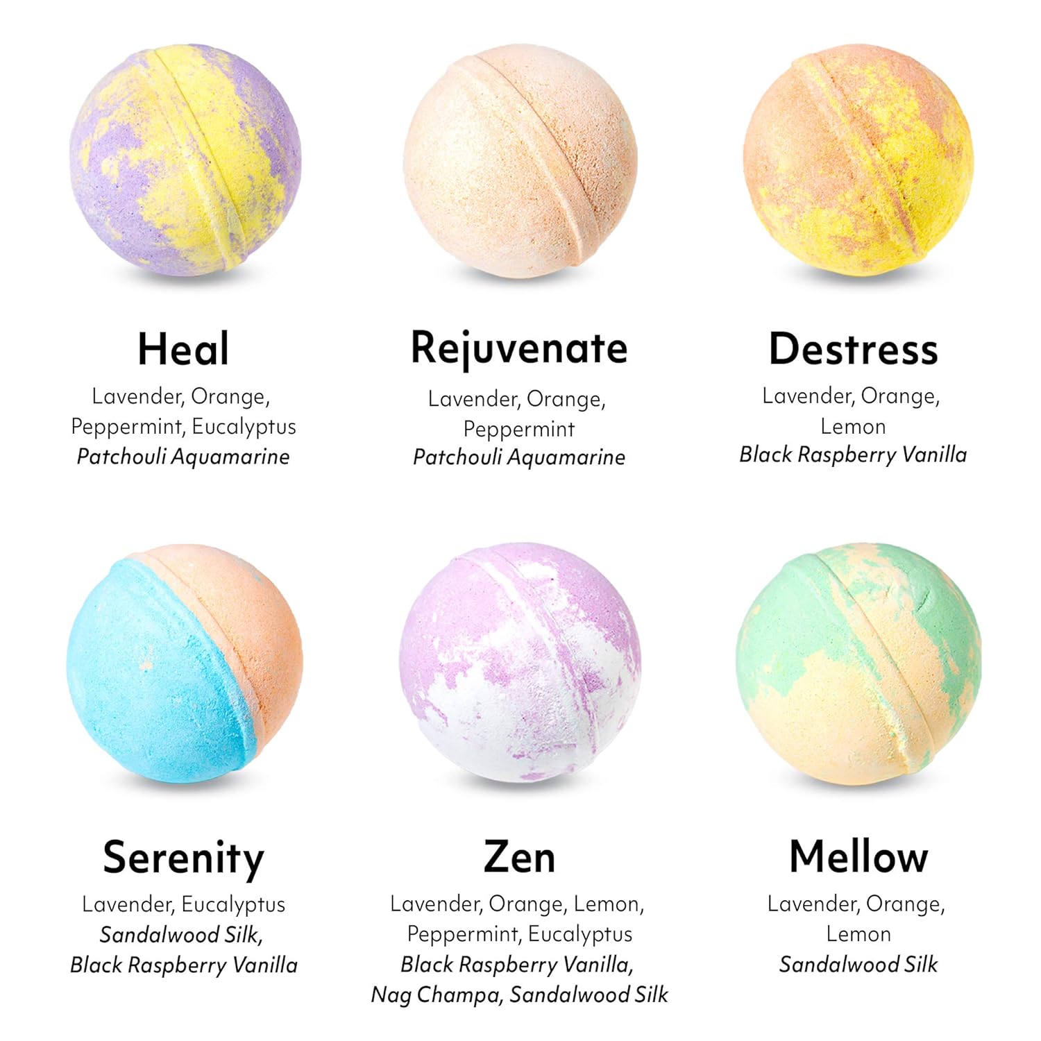 Bubbly Belle Bath Bombs Gift Set 12 Extra Large 5oz Fizzies with Pure Essential Oils, Coconut Oil, Epsom Salt, and Kaolin Clay, Kid Safe, Best Birthday Gift for Women, Mother, Christmas: Health & Personal Care