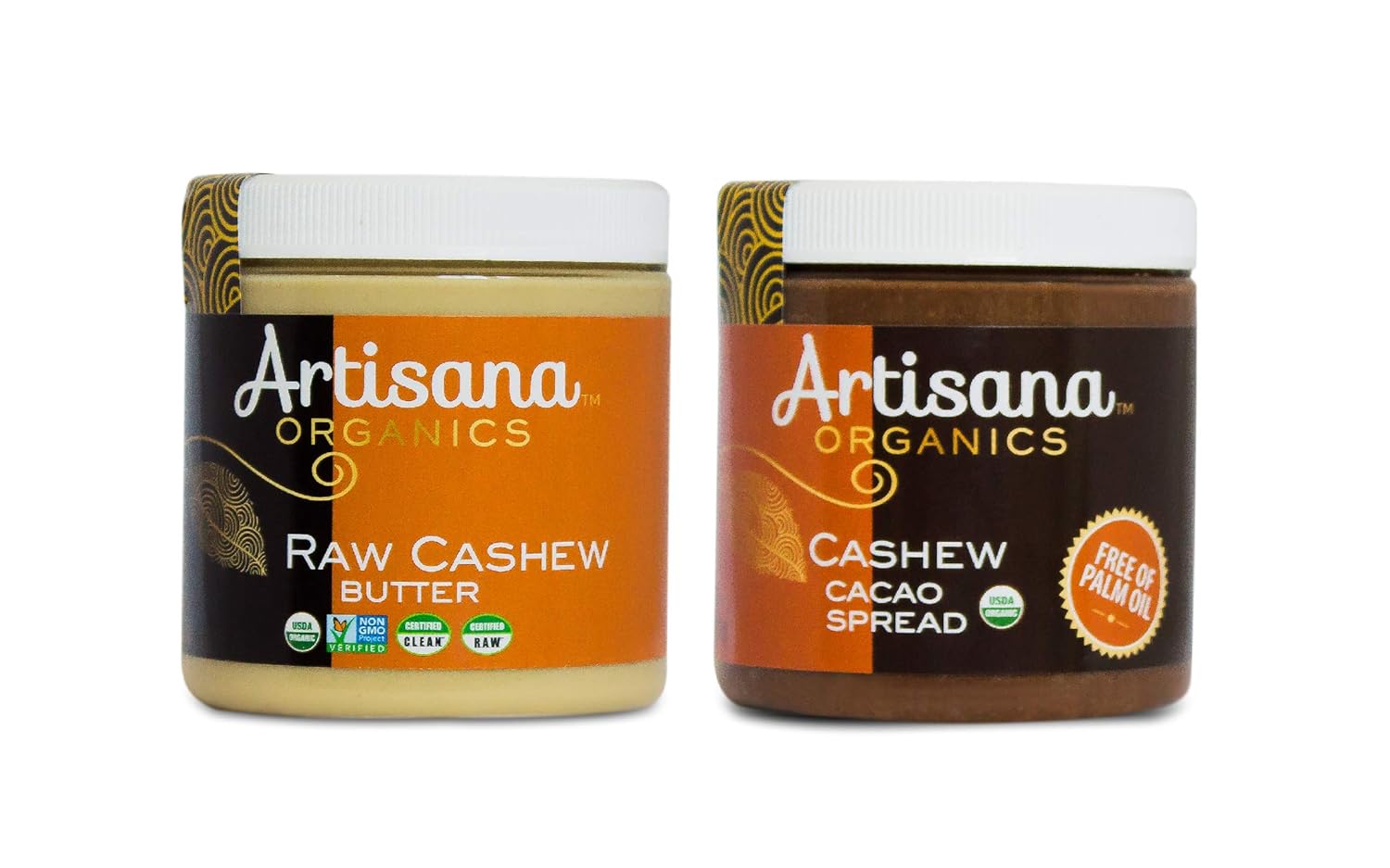 Artisana Organics Raw Cashew Butter + Cashew Cacao Spread