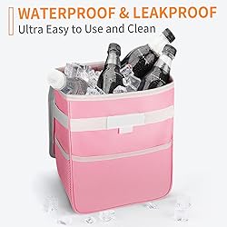 HOTOR Pink Trash Bag Hanging with Storage