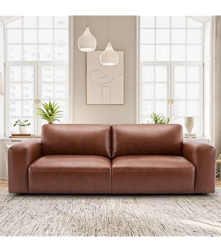 Amazon.com: COLAMY 95Inches Oversized PU Leather Sofa for Living