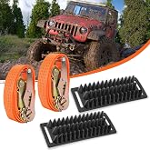 Racewill 2 Pack Tire Metal Gripper Traction Straps | Anti-Skid Emergency Mud Vehicle Recovery Block for Get Unstuck, Compatible with SUV Pickup Truck for Mud, Sand, Snow and Ice