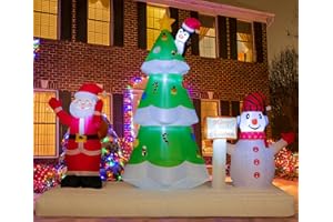Onory 6FT Christmas Inflatables Outdoor Decorations Christmas Tree, Snowmen and Santa Claus Combination with Built-in LEDs Blow Up Inflatables for Xmas Party Indoor Outdoor Yard Garden Lawn Décor