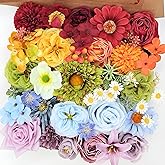 JSLOVFLO 38pcs Artificial Flowers Bouquets Box Set for DIY Bridal Wedding Shower Decorations Rainbow Colorful Fake Floral Arrangements for Party Table Centerpieces Home Decor Indoor Outdoor