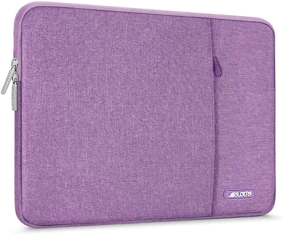 MOSISO Laptop Sleeve Bag Compatible with 2019 MacBook Pro 16 inch with Touch Bar A2141, 15-15.4 inch MacBook Pro Retina 2012-2015, Notebook, Polyester Vertical Case Cover with Pocket, Light Violet