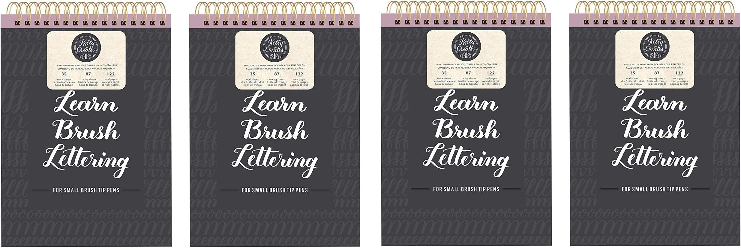 Kelly Creates 343560 122 Sheet Small Brush Workbook, Multicolor (4-Pack)