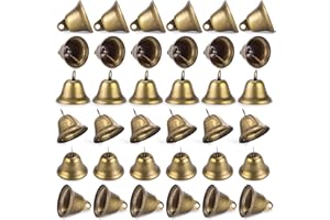 VGOODALL 50PCS Vintage Jingle Bells, 1.7x1.5inch Bronze Bells for Crafts DIY Projects