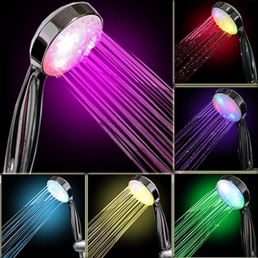 tonskooners ducha de luz led con 7 colores ajuste universal multicolor