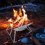 Odoland Portable Collapsible BBQ Grill Fire Pit 304 Stainless Steel with Bag view 7