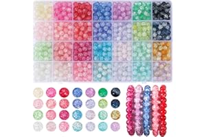 700pcs Crack Glass Beads for Jewelry Making -AIXPROBEAD 8MM Beads Bracelet Making Kit with Crystals, Charms, and Friendship Bracelet Beads - Jewelry Making Supplies for Adults and Girls