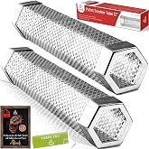 LIZZQ Premium Pellet Smoker Tube 12" (Set of 2) 5 Hours of Billowing Smoke | Hot or Cold Smoking, for Any Grill or Smoker, An Easy and Safe Way to Provide Smoking, Free eBook Grilling Ideas &amp; Recipes