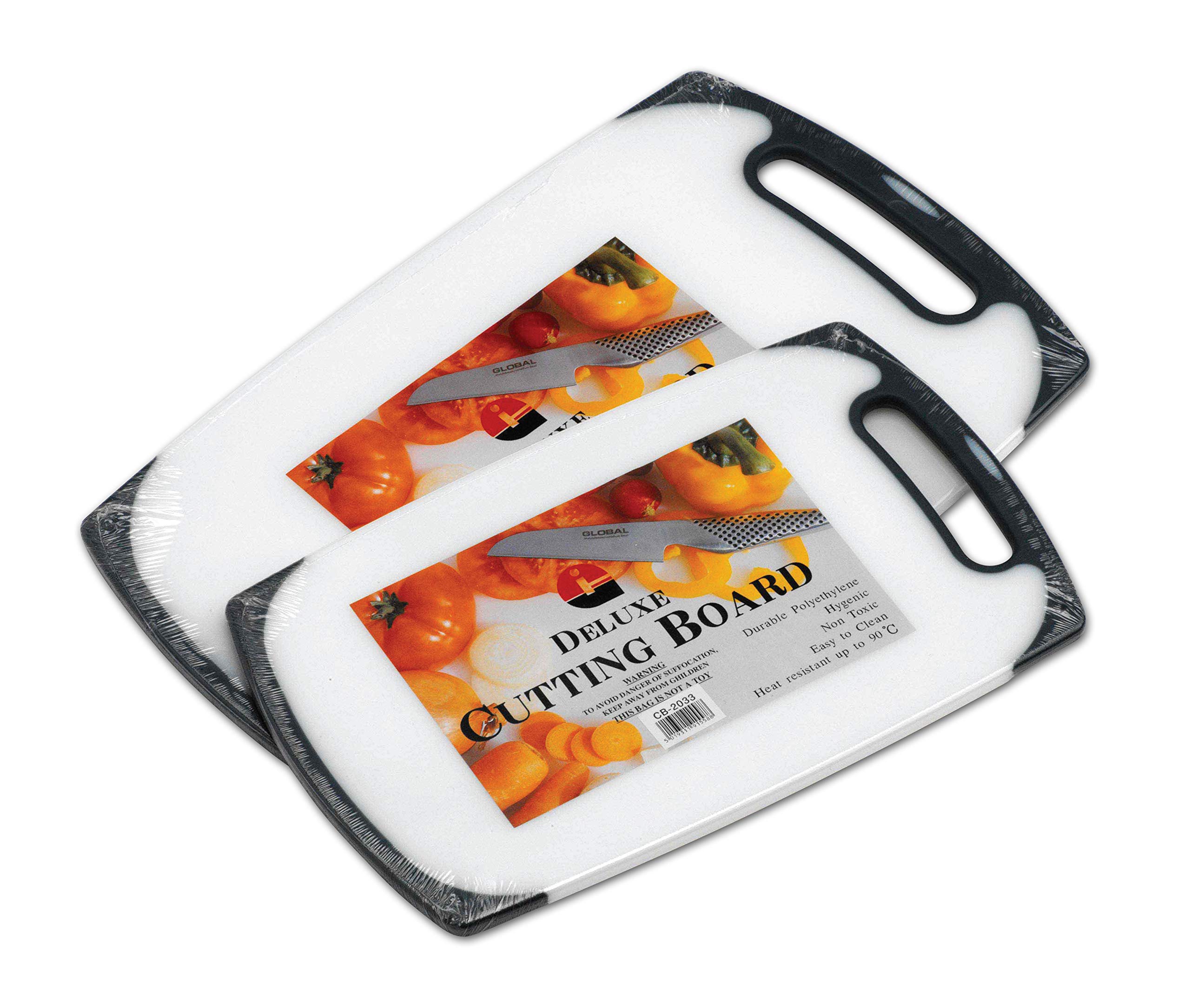 Grunwerg Deluxe Non-Slip Cutting Board, White, 15 x 25 x 1.25 cm