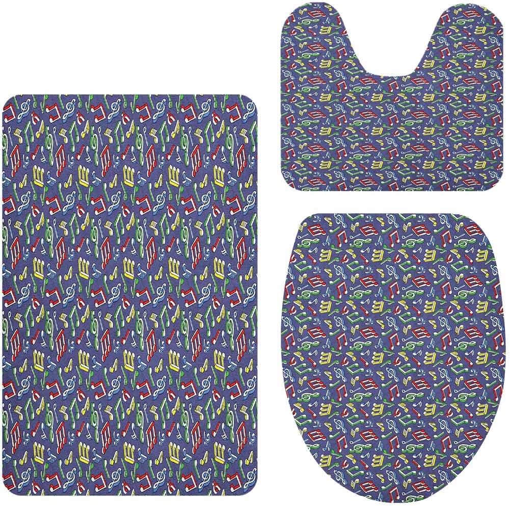 Juego de 3 alfombrillas de baño con diseño de dibujos animados