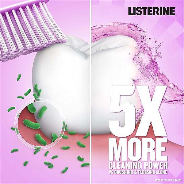 LISTERINE TOTAL CARE ALCOHOL FREE ANTICAVITY FLUORIDE MOUTHWASH, 6 BENEFIT ORAL RINSE TO HELP KILL 99.9% OF GERMS THAT CAUSE BAD BREATH, STRENGTHEN TEETH, RESTORES ENAMEL, FRESH MINT FLAVOR, 1 L
