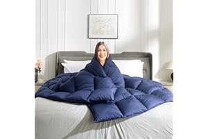 BEDENSIT Comforter, Goose Feather Down Alternative Bed Comforter, Quilted Navy Blue Comforters Queen Size, All Season Duvet Insert Comforter with Corner Tabs,Soft Luxury Hotel Comforter