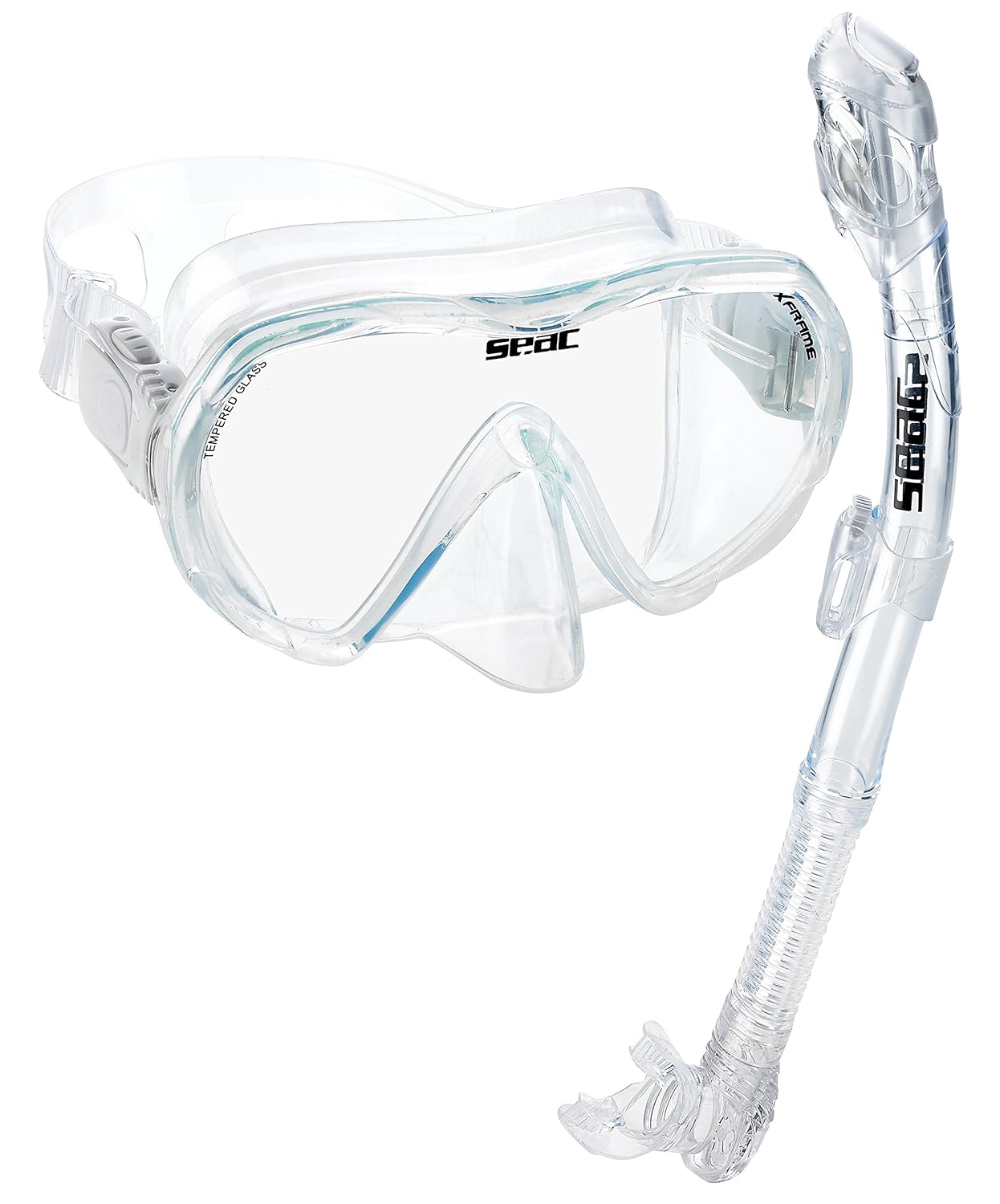 SEAC Frameless Scuba Snorkeling Freediving Mask Dry Snorkel Set