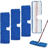 4 Pack Mop Head Replacement Compatible with O-cedar Hardwood Floor 'N More Microfiber Dual or 3-Action Flip Mop Refill Chenille Mop Replace Pads for Ocedar Dual-Action Flip Mop,Reusable &amp; Washable Pad