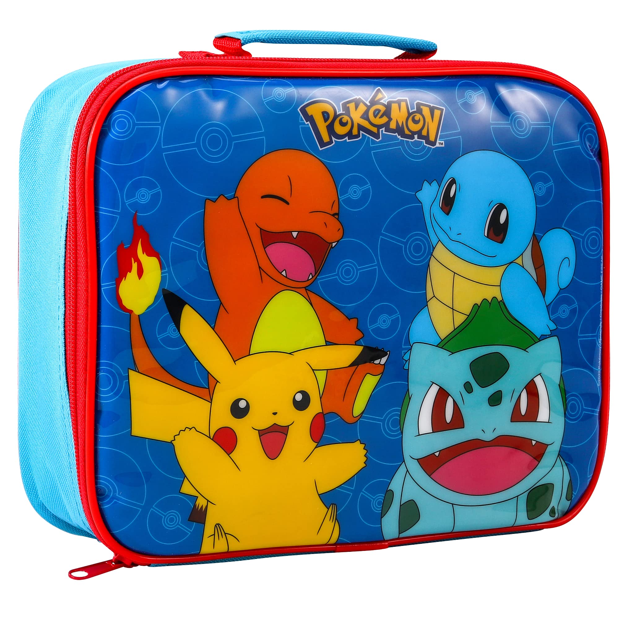 Zawadi Global Pokémon Rectangular Insulated Lunch Box Bag for Boys and Girls, Perfect Size for Packing Hot or Cold Snacks for School and Travel, BPA Free
