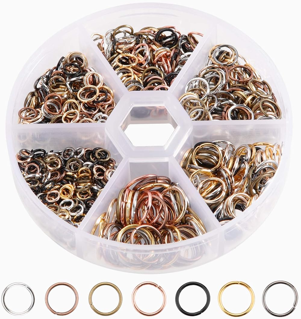 Rybtd 970 PCS Open Jump Rings 4-10mm 7 Colors for Jewelry Making