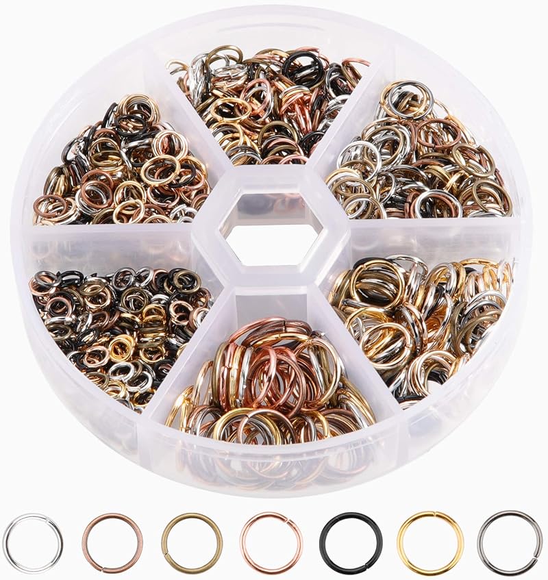 Rybtd 970 PCS Open Jump Rings 4-10mm 7 Colors for Jewelry Making