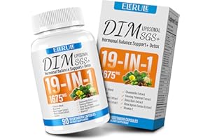 ELERULE DIM Supplement with SGS – 1675 mg, Estrogen Supplement Antioxidant Hormone Balance & Menopause Support, 90 Vegan Capsules for Women & Men, 45-Day Supply