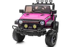 Hikiddo 24V Kids Ride on Car, Kids Electric Vehicles Car Ride on Toy Truck for Toddlers 3-5 w/Remote Control, 400W Motor - Pink