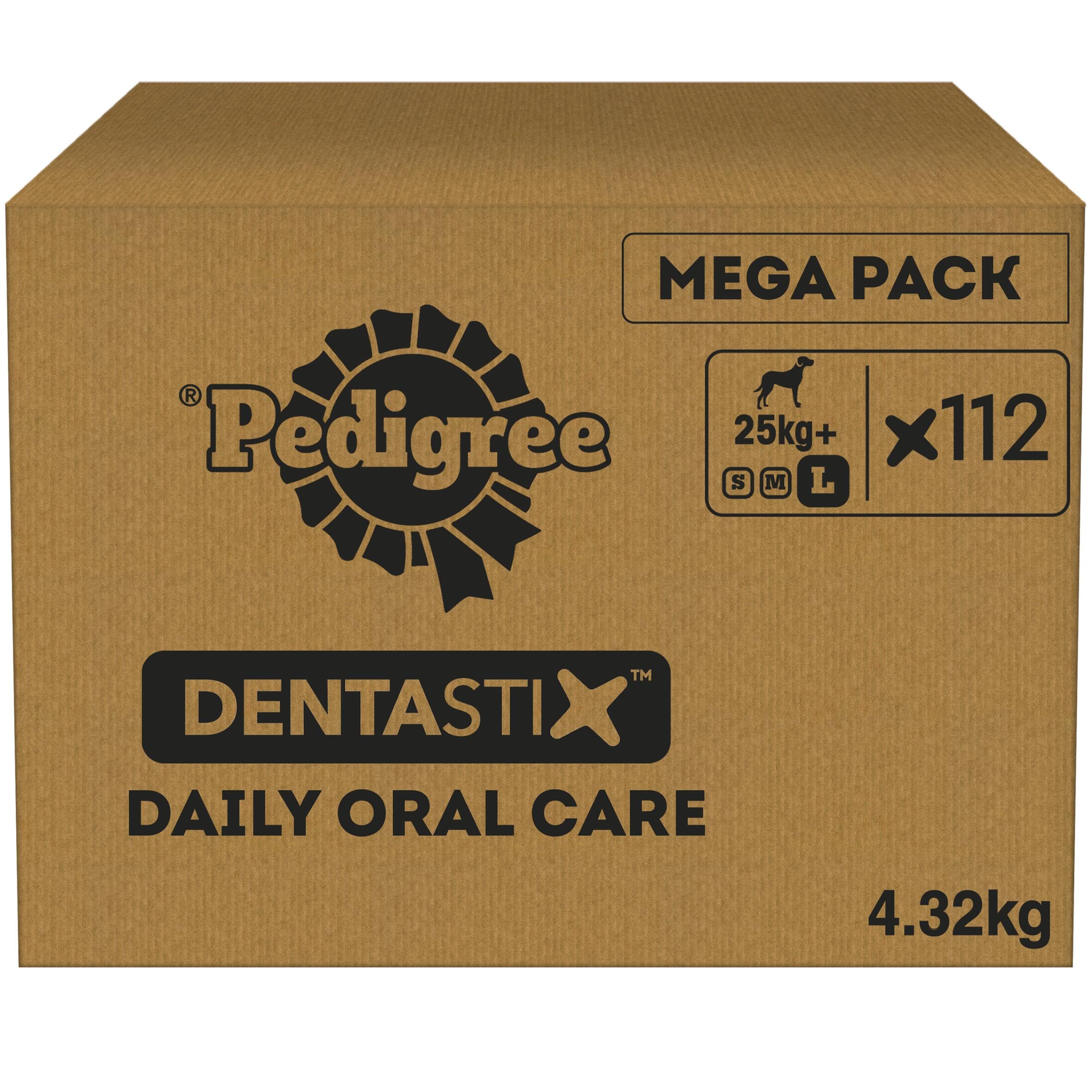 PEDIGREE DENTASTIX - Dental Dog Chews - Adult Large Dogs 25kg+ - 4 x 28 Sticks - Megapack of Dog Dental Sticks